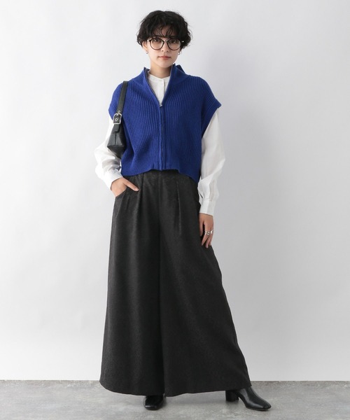 RAGEBLUE（レイジブルー）の「【WEB限定】ジャガード柄ワイドフレアパンツ（スラックス・レディース・ブラック/グリーン・FREE）」の16枚目の写真