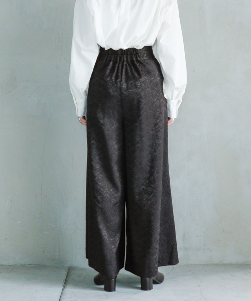 RAGEBLUE（レイジブルー）の「【WEB限定】ジャガード柄ワイドフレアパンツ（スラックス・レディース・ブラック/グリーン・FREE）」の19枚目の写真