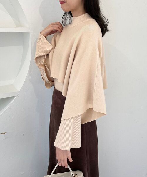 MAJESTIC LEGON（マジェスティックレゴン）の「ハイネックケープセットニット（ニット/セーター・レディース・モカ/アイボリー/グレー/ライトグレー・MEDIUM）」の10枚目の写真
