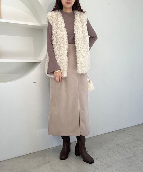 MAJESTIC LEGON（マジェスティックレゴン）の「ハイネックケープセットニット（ニット/セーター・レディース・モカ/アイボリー/グレー/ライトグレー・MEDIUM）」の19枚目の写真