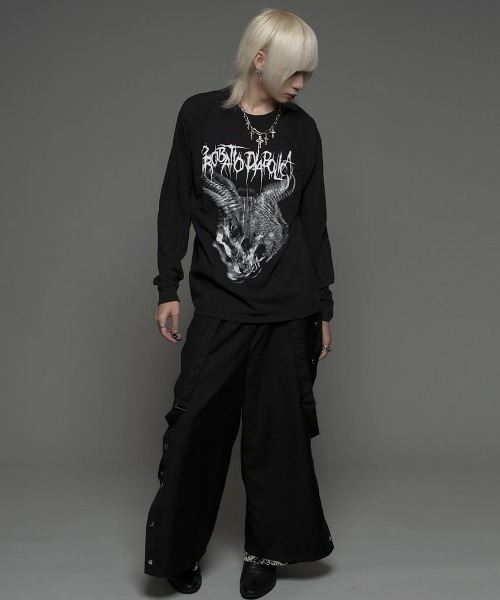 CIVARIZE(シヴァーライズ)の「『CIVARIZE/シヴァーライズ』ヴィンテージ加工アニマルプリントロンT(Tシャツ/カットソー・メンズ・ブラック/チャコールグレー・FREE)」の6枚目の写真