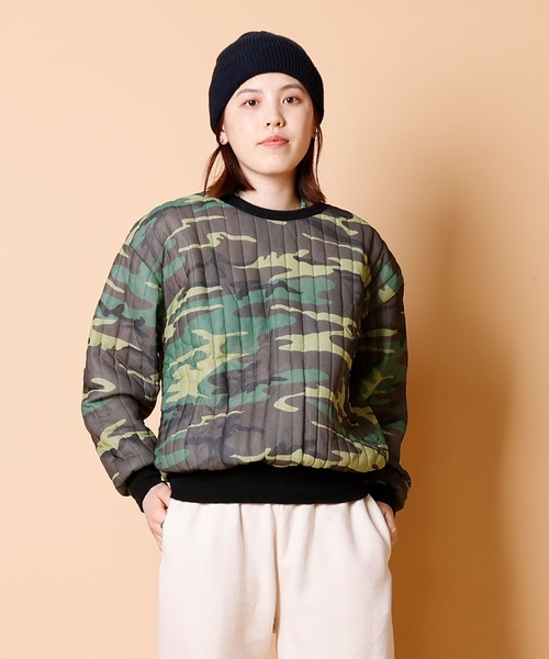MILITARY(ミリタリー)の「DEAD STOCK QUILT THERMAL TOP / デッドストック キルト サーマルトップ(スウェット・レディース・カモフラージュ・LARGE/XX-LARGE/XXX-LARGE)」の4枚目の写真