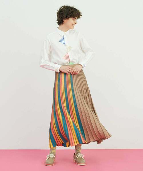 FRAPBOIS(フラボア)の「シエルニット スカート(スカート・レディース・ブラック/ベージュ・1)」の8枚目の写真