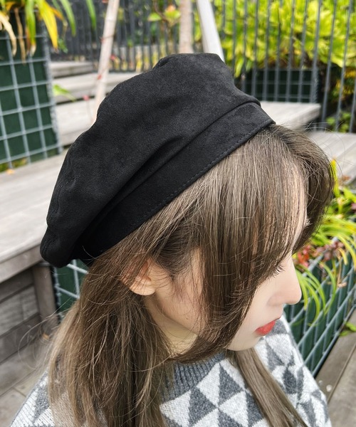 Figments（フィグメンツ）の「スウェードベレー帽（ハット・レディース・ネイビー/ブラック・FREE）」の2枚目の写真