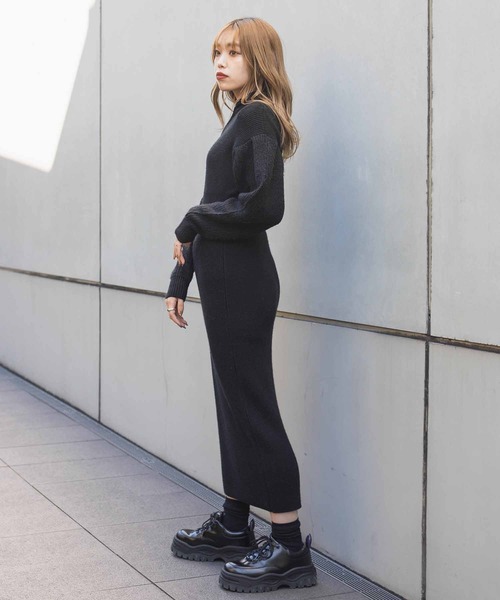 CLANE（クラネ）の「CLANE BULKY SLEEVE KNIT ONE PIECE 11112-5232 
