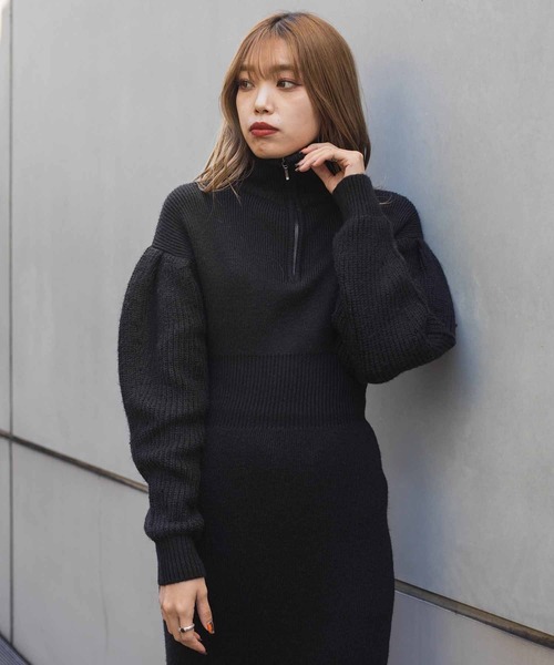 CLANE（クラネ）の「CLANE BULKY SLEEVE KNIT ONE PIECE 11112-5232 