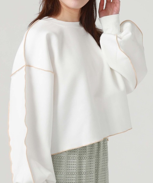 archives(アルシーヴ)の「ダンボールアウトメロープルオーバー(スウェット・レディース・アイボリー/ブラック/オフホワイト/チャコールグレー・MEDIUM)」の2枚目の写真