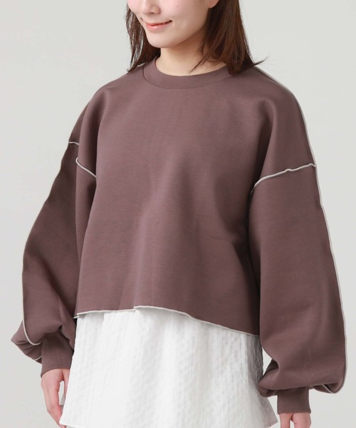 archives(アルシーヴ)の「ダンボールアウトメロープルオーバー(スウェット・レディース・アイボリー/ブラック/オフホワイト/チャコールグレー・MEDIUM)」の4枚目の写真