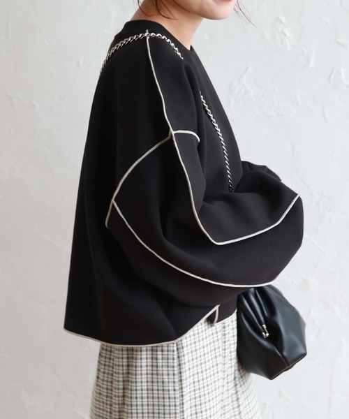 archives(アルシーヴ)の「ダンボールアウトメロープルオーバー(スウェット・レディース・アイボリー/ブラック/オフホワイト/チャコールグレー・MEDIUM)」の3枚目の写真