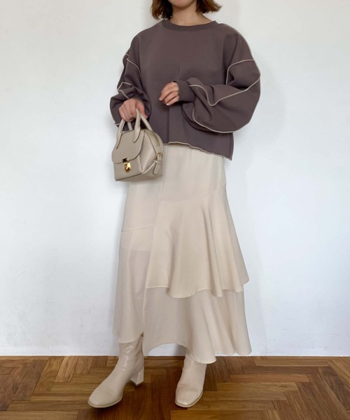 archives(アルシーヴ)の「ダンボールアウトメロープルオーバー(スウェット・レディース・アイボリー/ブラック/オフホワイト/チャコールグレー・MEDIUM)」の20枚目の写真