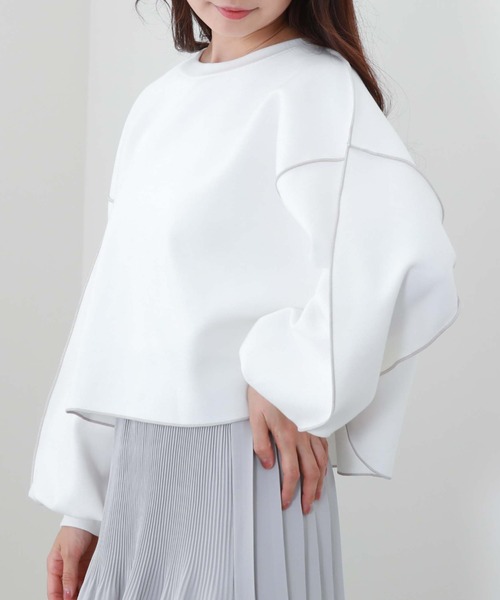 archives(アルシーヴ)の「ダンボールアウトメロープルオーバー(スウェット・レディース・アイボリー/ブラック/オフホワイト/チャコールグレー・MEDIUM)」の14枚目の写真