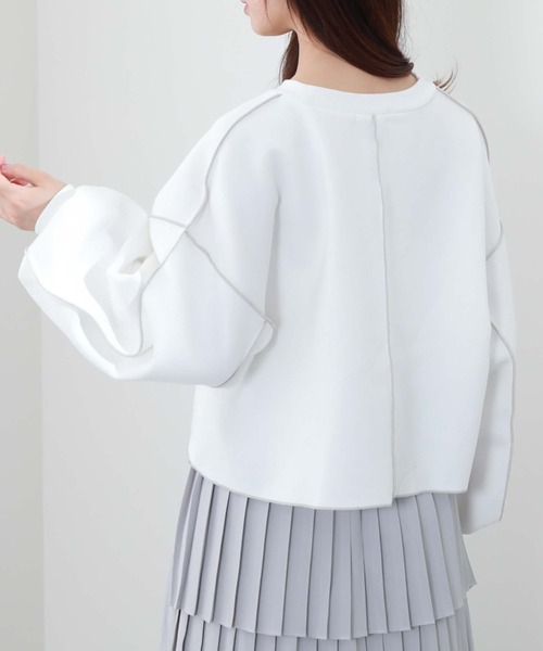 archives(アルシーヴ)の「ダンボールアウトメロープルオーバー(スウェット・レディース・アイボリー/ブラック/オフホワイト/チャコールグレー・MEDIUM)」の8枚目の写真