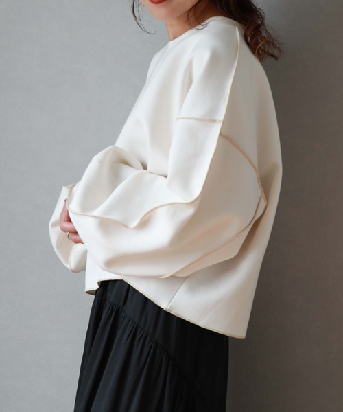 archives(アルシーヴ)の「ダンボールアウトメロープルオーバー(スウェット・レディース・アイボリー/ブラック/オフホワイト/チャコールグレー・MEDIUM)」の15枚目の写真