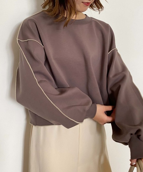 archives(アルシーヴ)の「ダンボールアウトメロープルオーバー(スウェット・レディース・アイボリー/ブラック/オフホワイト/チャコールグレー・MEDIUM)」の16枚目の写真