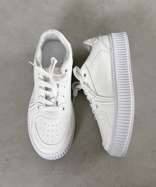 CLEA(クレア)の「レトロ配色厚底スニーカー(スニーカー・レディース・ホワイト/アイボリー・M/L/M/L/L/XL)」の17枚目の写真