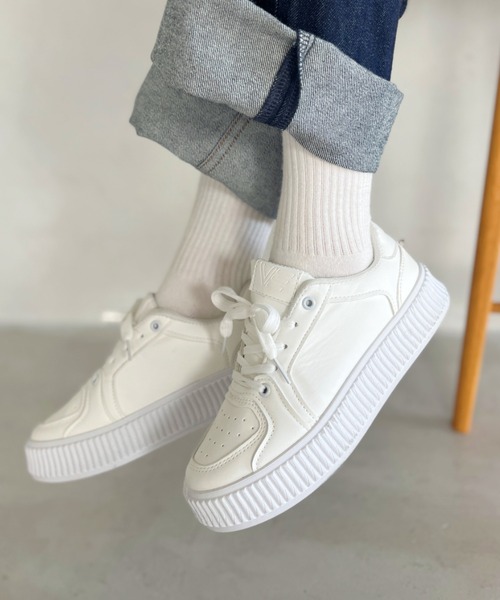 セール】レトロ配色厚底スニーカー（スニーカー）｜CLEA（クレア）の