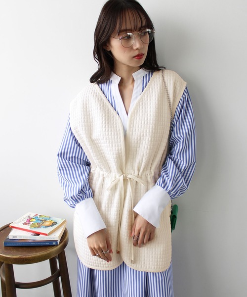 GeeRA（ジーラ）の「前後2WAYキルティングカットソーベスト（ベスト・レディース・ブラック/アイボリー・MEDIUM/LARGE）」の14枚目の写真