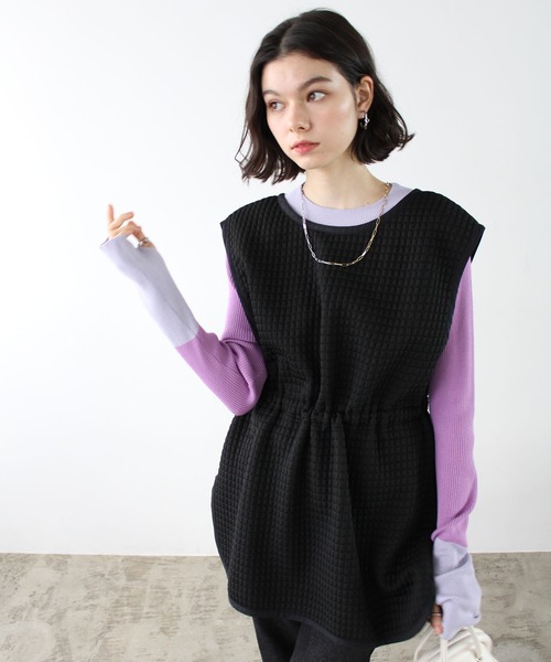 GeeRA（ジーラ）の「前後2WAYキルティングカットソーベスト（ベスト・レディース・ブラック/アイボリー・MEDIUM/LARGE）」の19枚目の写真