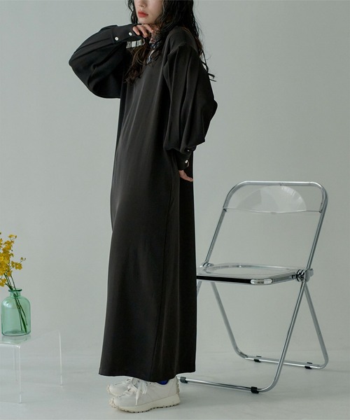 miette（ミエット）の「タックスリーブVネックワンピース（ワンピース・レディース・ブラック/オレンジ/ブルー・FREE）」の7枚目の写真