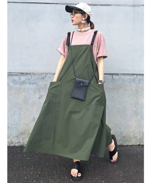 CAMP7（キャンプセブン）の「【CAMP7】テープロゴジャンスカ（サロペット/オーバーオール・レディース・ブラック/カーキブラウン・M/L）」の14枚目の写真