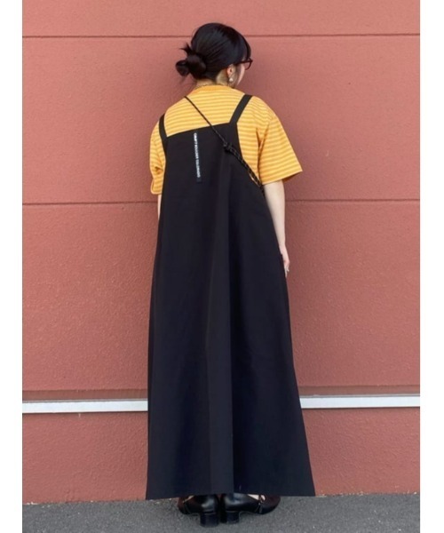 CAMP7（キャンプセブン）の「【CAMP7】テープロゴジャンスカ（サロペット/オーバーオール・レディース・ブラック/カーキブラウン・M/L）」の9枚目の写真