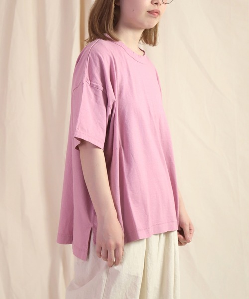 prit（プリット）の「[ prit ] 5分袖ワイドTシャツ（Tシャツ/カットソー・レディース・ピンク/ホワイト/ブラック/グレー・FREE）」の6枚目の写真