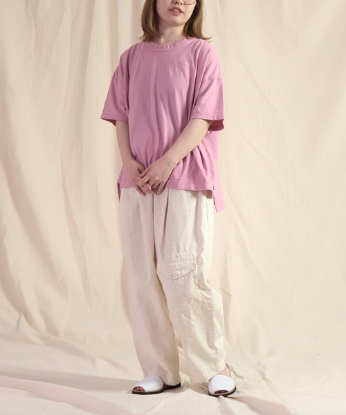 prit（プリット）の「[ prit ] 5分袖ワイドTシャツ（Tシャツ/カットソー・レディース・ピンク/ホワイト/ブラック/グレー・FREE）」の7枚目の写真