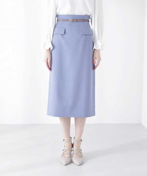 PROPORTION BODY DRESSING（プロポーションボディドレッシング）の「ベルト付ツイルタイトスカート / 1213120214（スカート・レディース・ベージュ/ブルー/ライトグリーン・SMALL/MEDIUM/X-SMALL）」の14枚目の写真