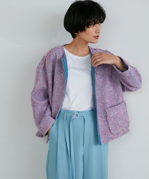 INED（イネド）の「カラーレスツイードジャケット《PONTETORTO