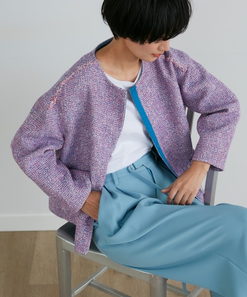 INED（イネド）の「カラーレスツイードジャケット《PONTETORTO》（ノー