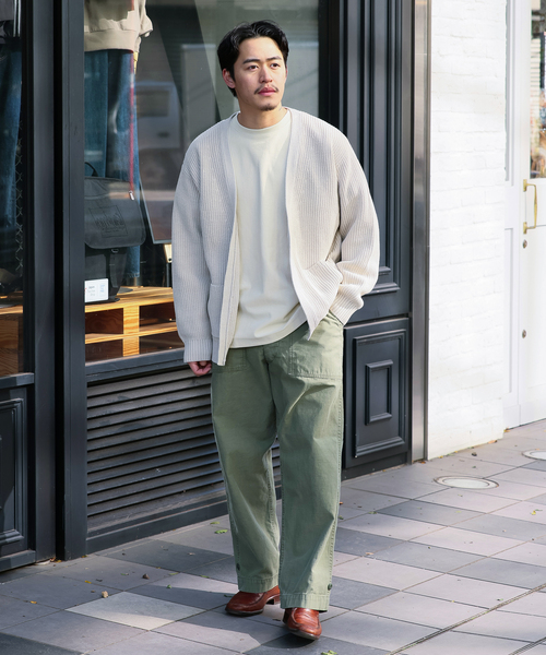 B.C STOCK（ベーセーストック）の「オーバーサイズヘビーウェイト コットンカーディガン（カーディガン/ボレロ・メンズ・ピンク/スミクロ/アイボリー・LARGE/MEDIUM）」の5枚目の写真