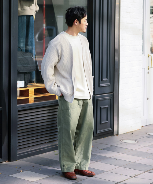 B.C STOCK（ベーセーストック）の「オーバーサイズヘビーウェイト コットンカーディガン（カーディガン/ボレロ・メンズ・ピンク/スミクロ/アイボリー・LARGE/MEDIUM）」の7枚目の写真