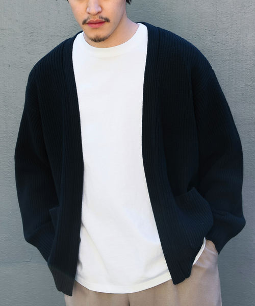 B.C STOCK（ベーセーストック）の「オーバーサイズヘビーウェイト コットンカーディガン（カーディガン/ボレロ・メンズ・ピンク/スミクロ/アイボリー・LARGE/MEDIUM）」の11枚目の写真