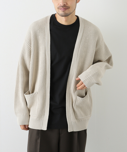 B.C STOCK（ベーセーストック）の「オーバーサイズヘビーウェイト コットンカーディガン（カーディガン/ボレロ・メンズ・ピンク/スミクロ/アイボリー・LARGE/MEDIUM）」の13枚目の写真