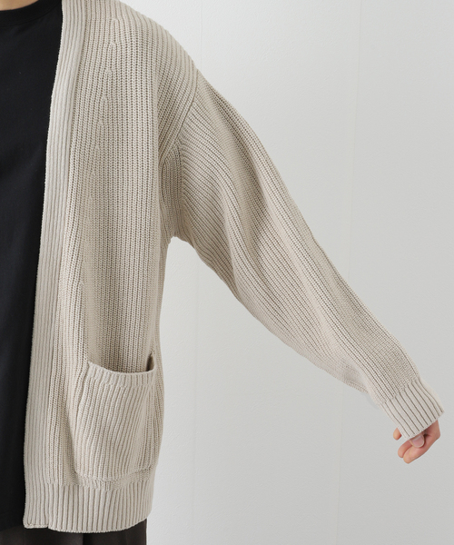 B.C STOCK（ベーセーストック）の「オーバーサイズヘビーウェイト コットンカーディガン（カーディガン/ボレロ・メンズ・ピンク/スミクロ/アイボリー・LARGE/MEDIUM）」の20枚目の写真