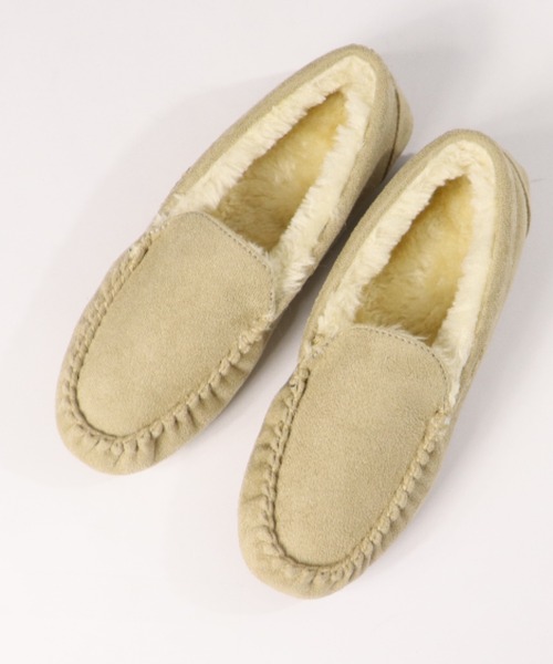 LibertyDoll(リバティードール)の「フラットモカシンレースボアスリッポン(スリッポン・レディース・ライトグレー/ダークグレー/キャメル/ブラック/ダークブラウン/ネイビー/ベージュ・L/M/S/LL)」の5枚目の写真