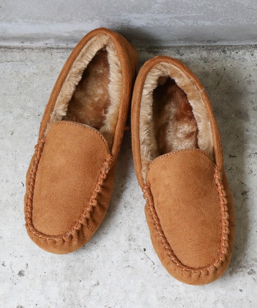 LibertyDoll(リバティードール)の「フラットモカシンレースボアスリッポン(スリッポン・レディース・ライトグレー/ダークグレー/キャメル/ブラック/ダークブラウン/ネイビー/ベージュ・L/M/S/LL)」の7枚目の写真