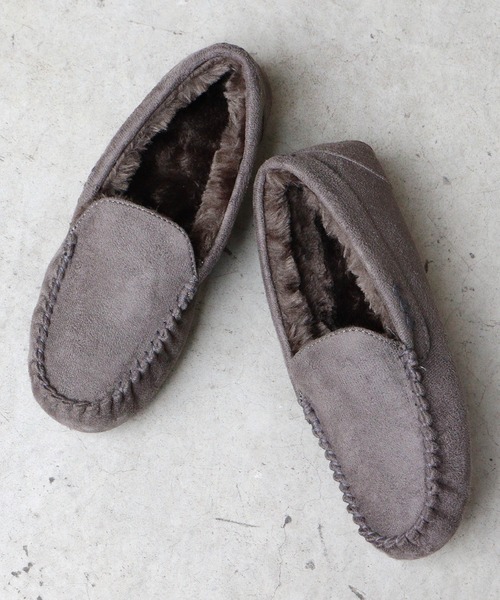 LibertyDoll(リバティードール)の「フラットモカシンレースボアスリッポン(スリッポン・レディース・ライトグレー/ダークグレー/キャメル/ブラック/ダークブラウン/ネイビー/ベージュ・L/M/S/LL)」の3枚目の写真