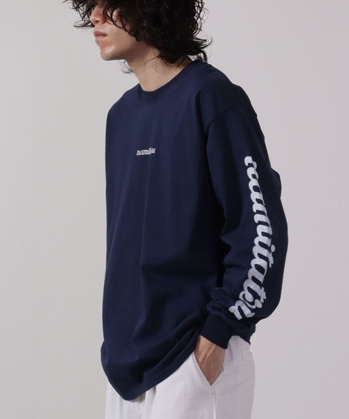 波達(NAMITATSU)（ナミタツ）の「波達(NAMITATSU) 6oz ウルトラコットン プリント ロンT 長袖（Tシャツ/カットソー・メンズ・ホワイト/ネイビー系/ネイビー/チャコール/ホワイト系その他・XL/L/M）」の5枚目の写真