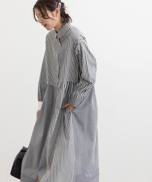 POU DOU DOU（プードゥドゥ）の「クレイジーパッチシャツワンピース（シャツワンピース・レディース・ブラック/ブルー/ベージュ・3）」の10枚目の写真