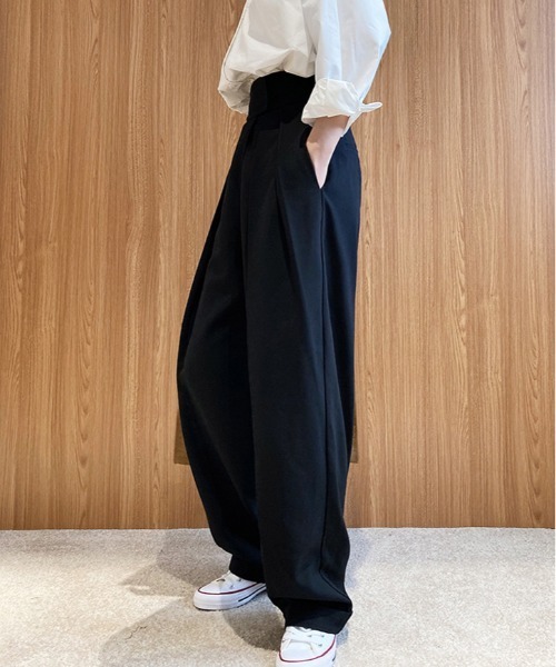 AMELY（エミリー）の「タックワイドパンツ（その他パンツ・レディース・グレー/オフホワイト/ブラック/ライム/カーキブラウン/ライトグレー/ピンク/ネイビー/ダークグレー・M/L/LL）」の19枚目の写真