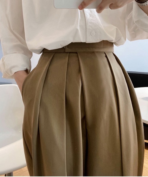 AMELY(エミリー)の「タックワイドパンツ(その他パンツ・レディース・グレー/オフホワイト/ブラック/ライム/カーキブラウン/ライトグレー/ピンク/ネイビー/ダークグレー・M/L/LL)」の20枚目の写真