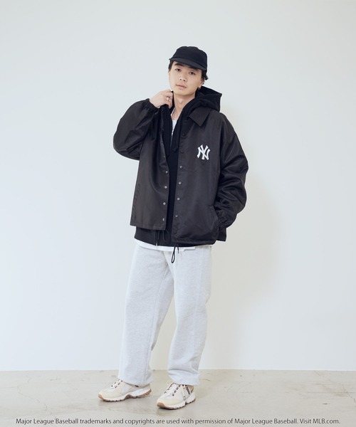 MLB（メジャーリーグベースボール）の「MLB / メジャーリーグベースボール LULU & ARNIE 別注 ナイロン コーチジャケット（ブルゾン・メンズ・ブラック系その他2/ブラック系その他3/ブラック系その他4/グレー系その他/グリーン系その他/ブラック系その他・FREE）」の11枚目の写真