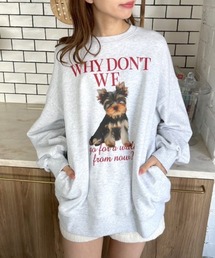 OLIVE des OLIVE | 【WEB限定】犬プリントスウェット(スウェット)