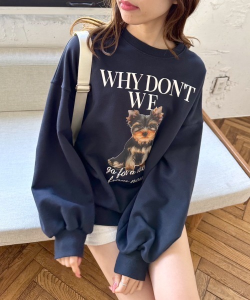 OLIVE des OLIVE（オリーブデオリーブ）の「【WEB限定】犬プリントスウェット（スウェット・レディース・ネイビー/オフホワイト/オートミール・FREE）」の3枚目の写真