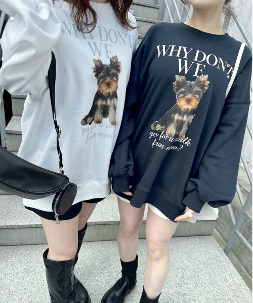 OLIVE des OLIVE（オリーブデオリーブ）の「【WEB限定】犬プリントスウェット（スウェット・レディース・ネイビー/オフホワイト/オートミール・FREE）」の5枚目の写真