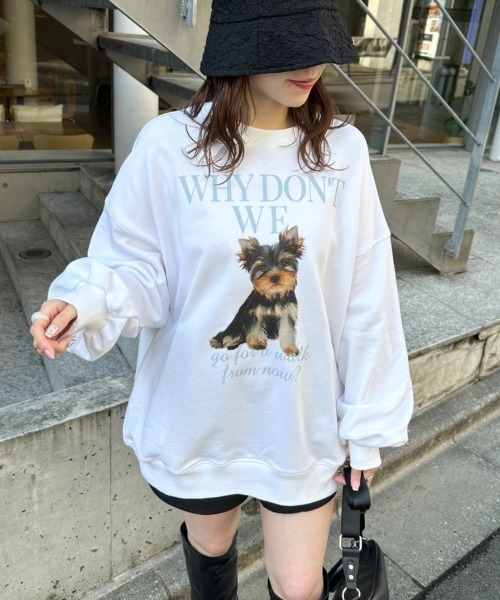 OLIVE des OLIVE（オリーブデオリーブ）の「【WEB限定】犬プリントスウェット（スウェット・レディース・ネイビー/オフホワイト/オートミール・FREE）」の13枚目の写真