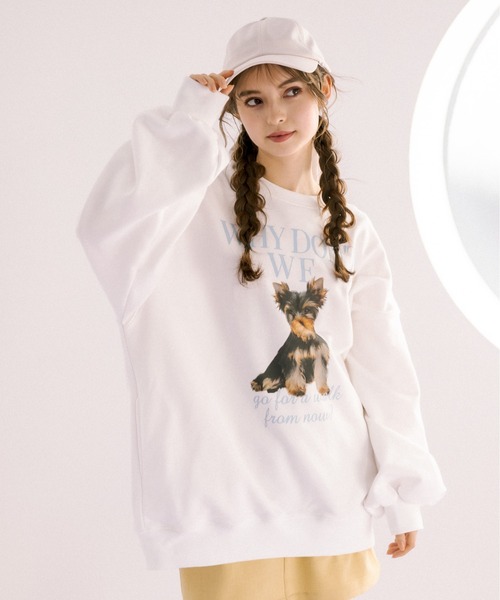 OLIVE des OLIVE（オリーブデオリーブ）の「【WEB限定】犬プリントスウェット（スウェット・レディース・ネイビー/オフホワイト/オートミール・FREE）」の7枚目の写真