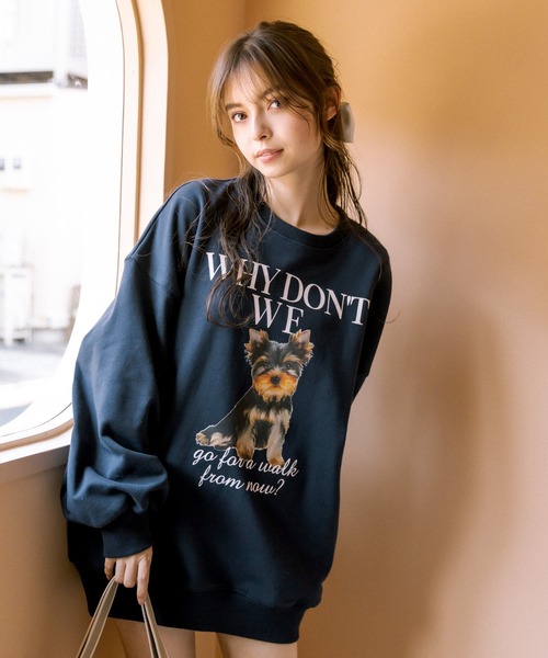 OLIVE des OLIVE（オリーブデオリーブ）の「【WEB限定】犬プリントスウェット（スウェット・レディース・ネイビー/オフホワイト/オートミール・FREE）」の17枚目の写真