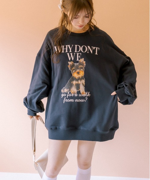 OLIVE des OLIVE（オリーブデオリーブ）の「【WEB限定】犬プリントスウェット（スウェット・レディース・ネイビー/オフホワイト/オートミール・FREE）」の18枚目の写真